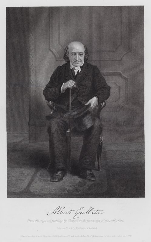 Albert Gallatin (gravering) af Alonzo (after) Chappel