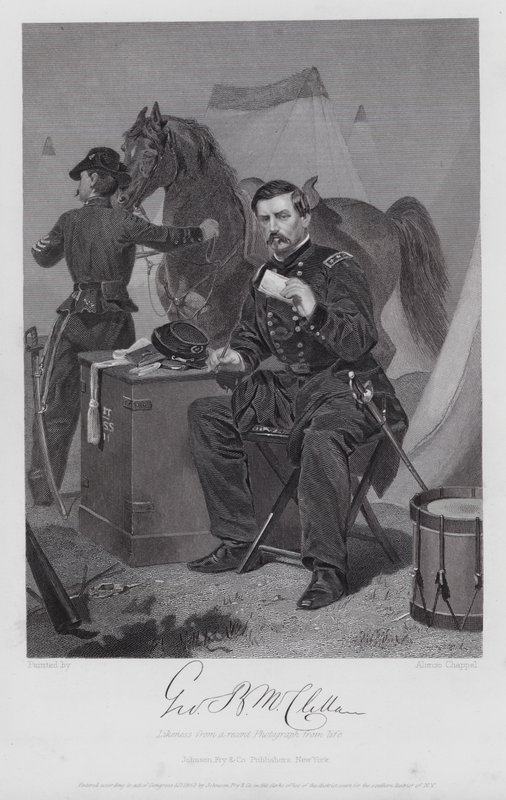 George Brinton McClellan (gravering) af Alonzo (after) Chappel