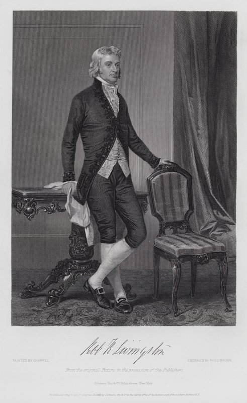 Robert R Livingston (gravering) af Alonzo (after) Chappel