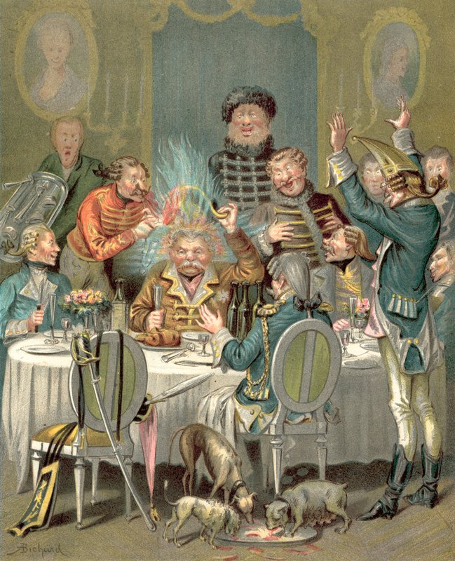 Baron Munchausens eventyr (chromolitho) af Alphonse Adolphe Bichard