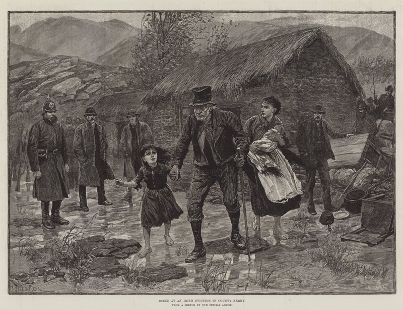 Scene ved en irsk udsættelse i County Kerry af Amedee Forestier
