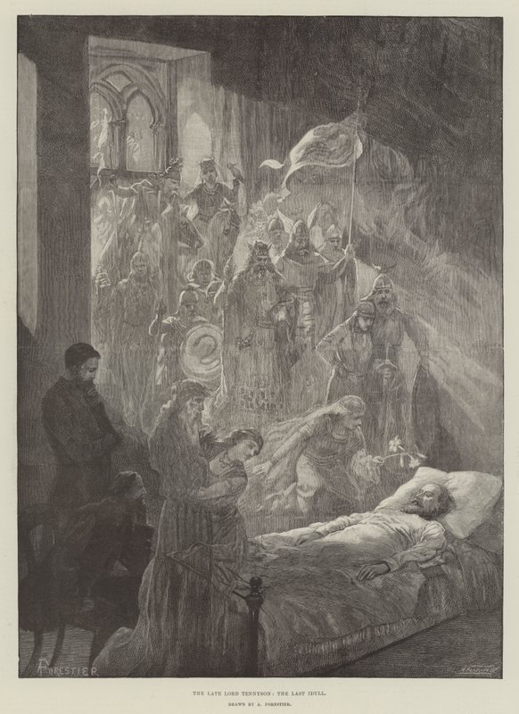 Den afdøde Lord Tennyson, den sidste idyl af Amedee Forestier