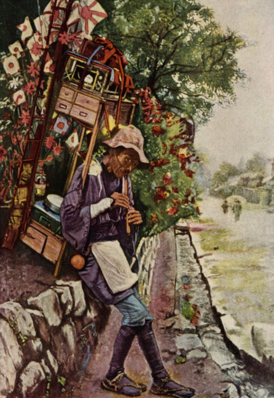 En legetøjshandler fra Japan (farve litho) af American School