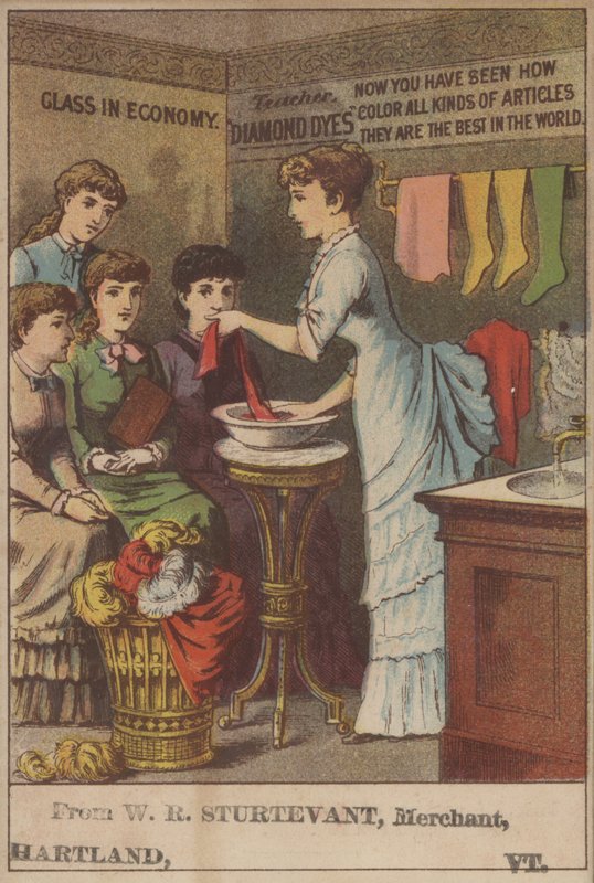 Annonce for diamantfarvestoffer (farve litho) af American School