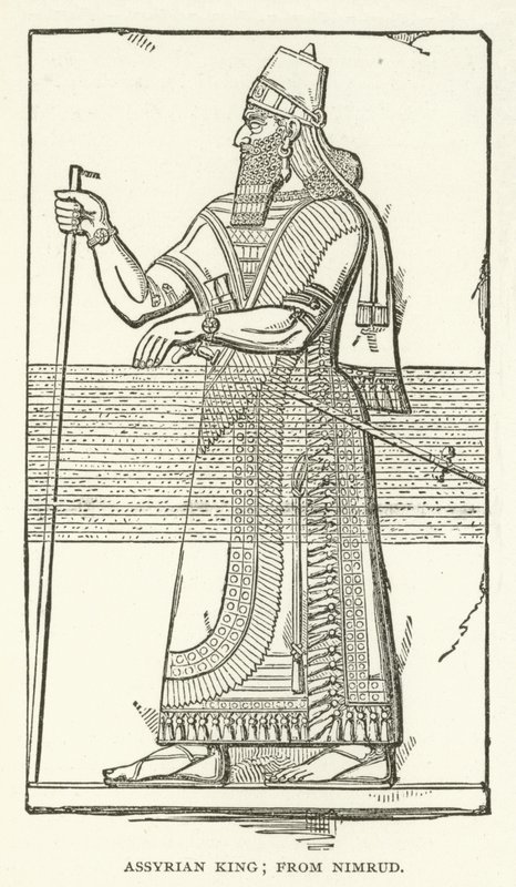 assyrisk konge; fra Nimrud af American School