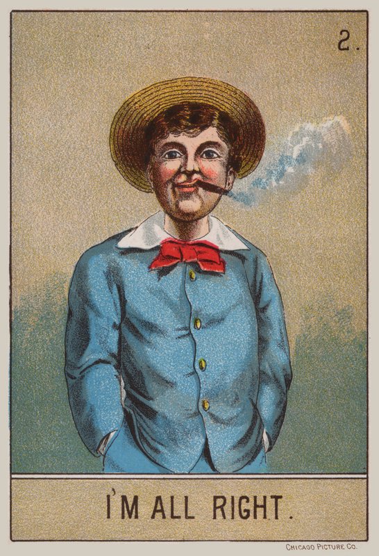 Dreng ryger (farve litho) af American School