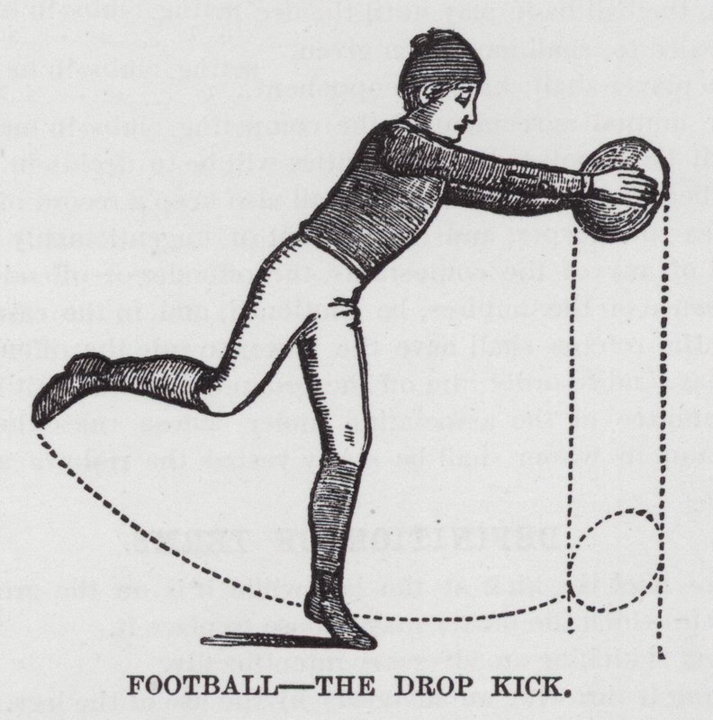Fodbold, faldsparket (gravering) af American School