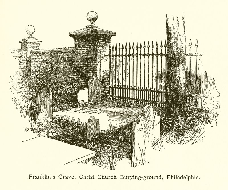 Franklins Grave, Christ Church Burying-ground, Philadelphia af American School