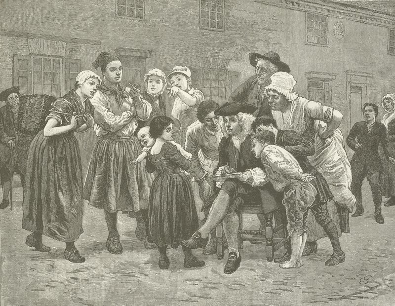 Hogarth sketching the highway of Queenborough  af American School