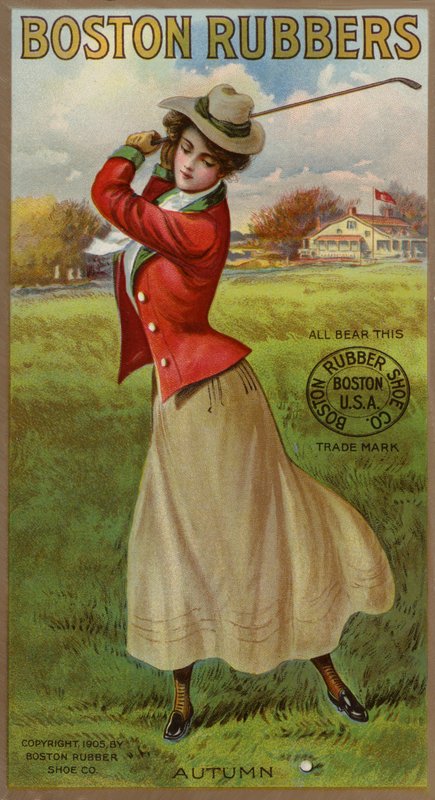 Lady Golfer Swinging Club af American School