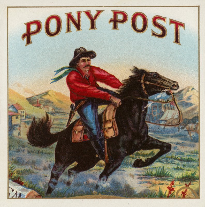 Pony Post - Cigar Label af American School