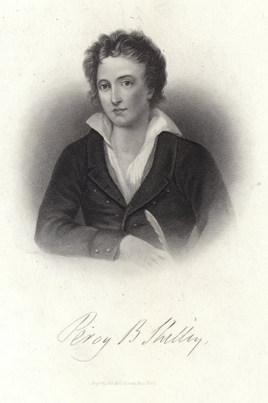Portræt af Percy Bysshe Shelley af American School