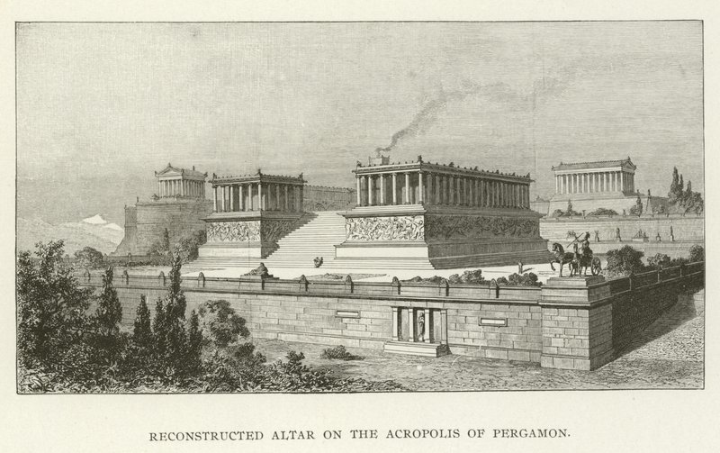 Rekonstrueret alter på Akropolis i Pergamon af American School