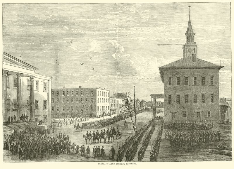 Shermans hær går ind i Savannah, december 1864 af American School