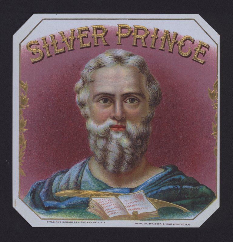 Silver Prince, cigaretiket (chromolitho) af American School