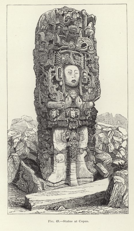 Statue ved Copan af American School