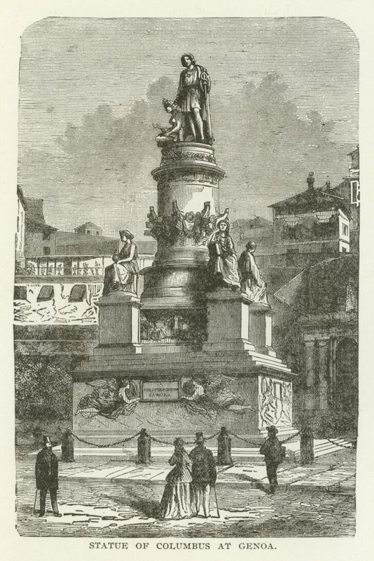 Statue af Columbus i Genova af American School
