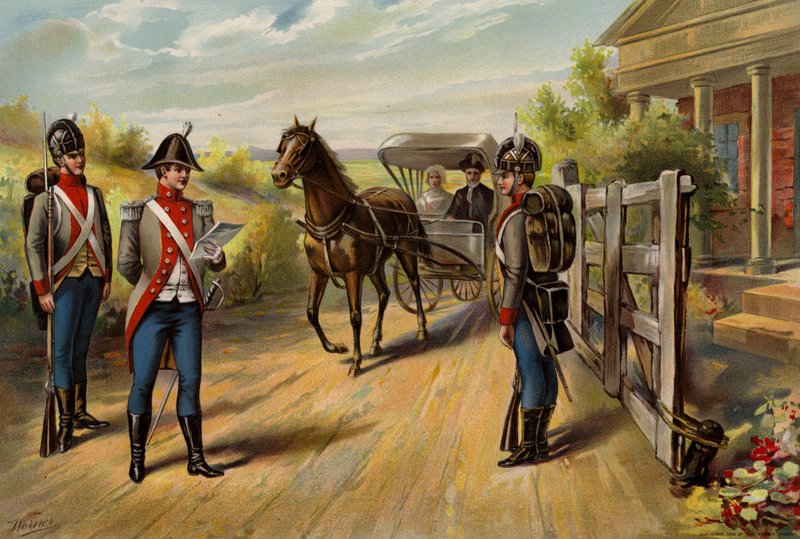 US Army, Officer og Privates of Infantry af American School