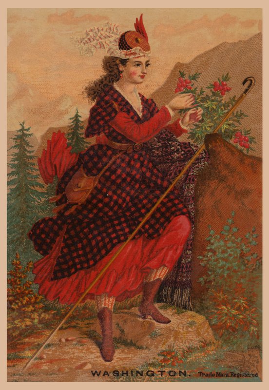 Kvinde i rødt (chromolitho) af American School