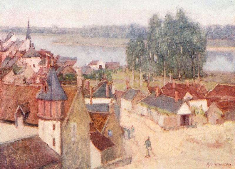 Chaumont-sur-Loire (farvelitografi) af Amy B. Atkinson
