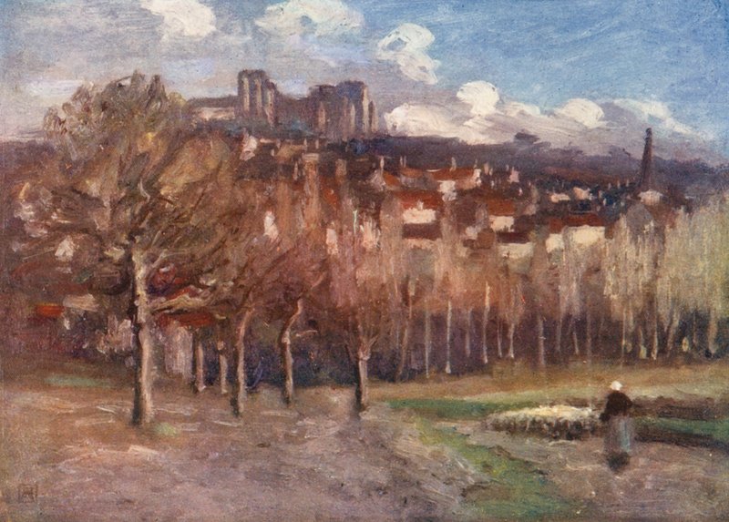 Preuilly-sur-Claise (farvelitografi) af Amy B. Atkinson