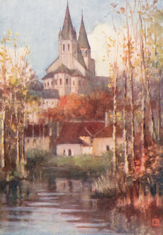 Saint Ours, Loches (farvelitografi) af Amy B. Atkinson