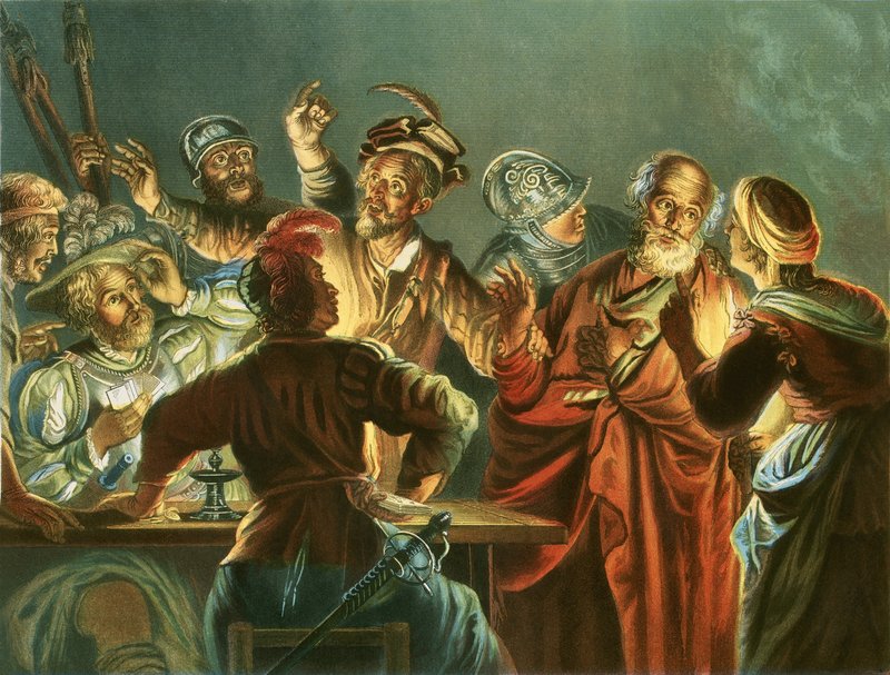 Peter fornægter Kristus af Andreas Cellarius