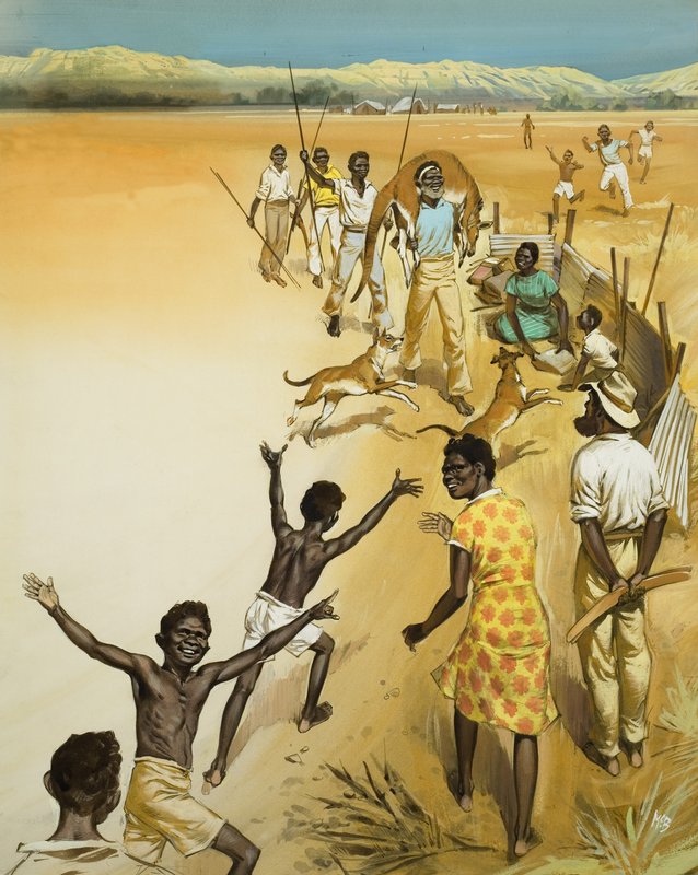 Aborigines (gouache på papir) af Angus McBride