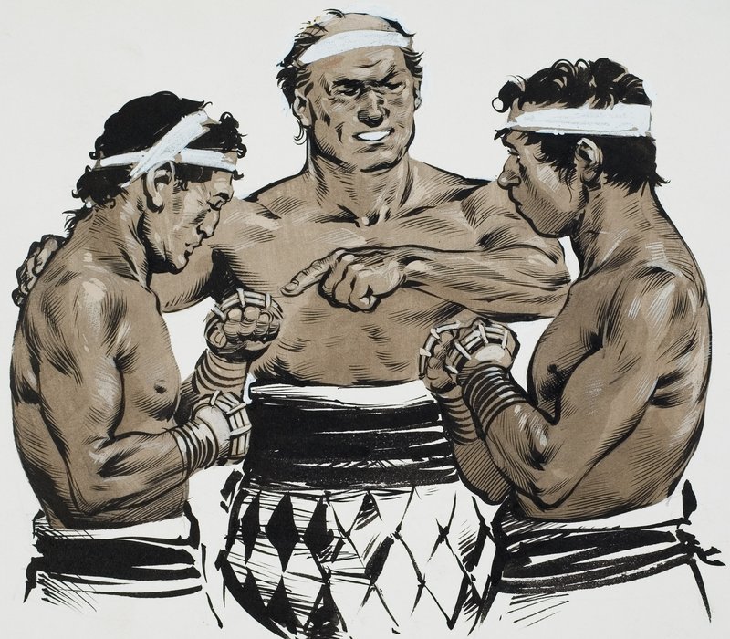 Boksning (gouache på papir) af Angus McBride