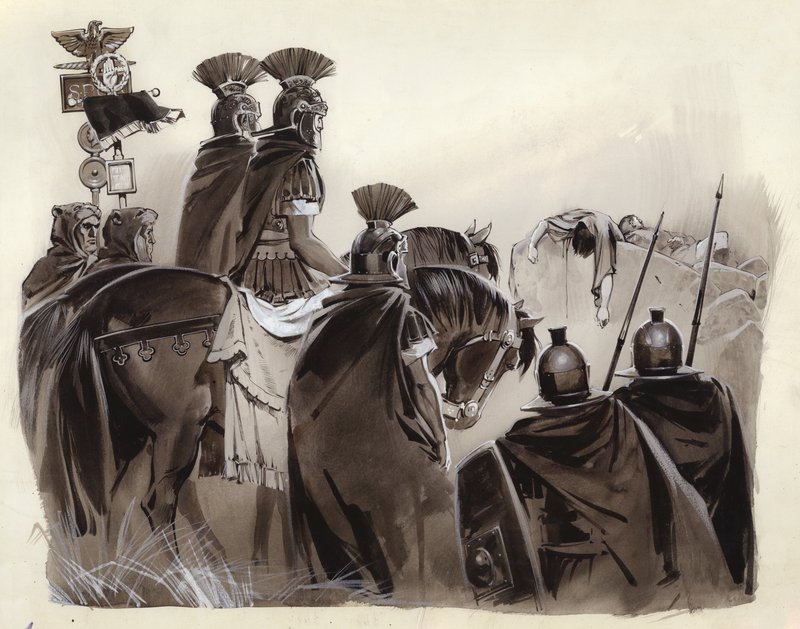 Brutus og Cassius døde (gouache på papir) af Angus McBride