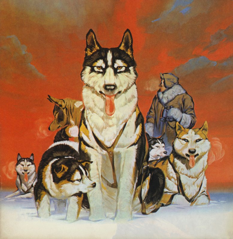 Huskies (farvelitografi) af Angus McBride