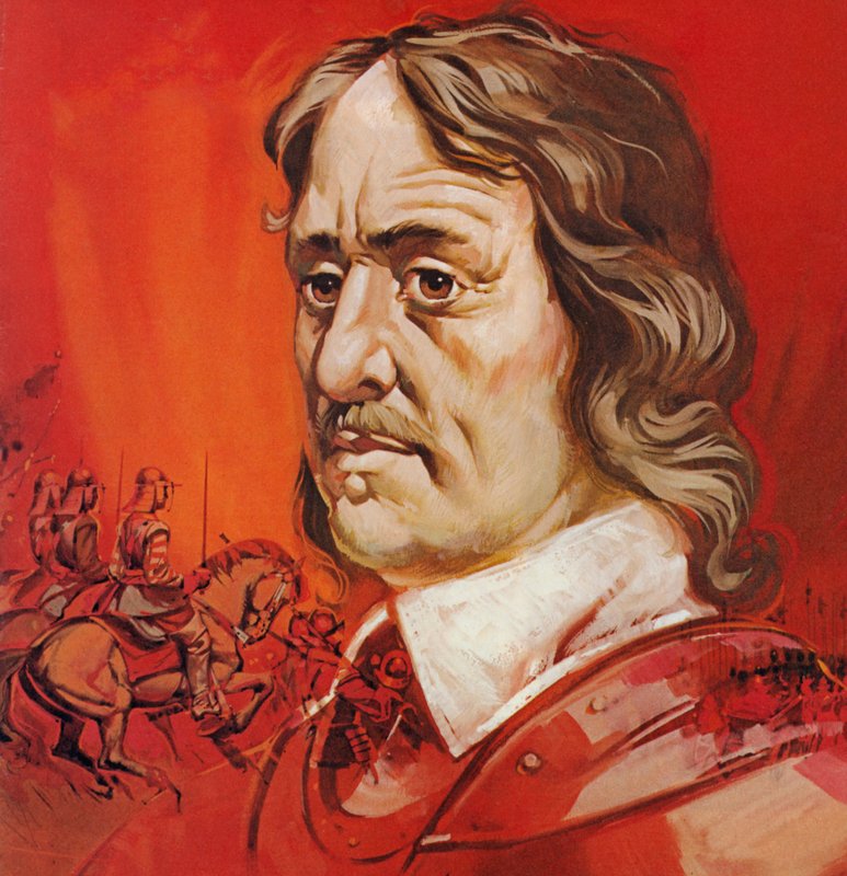 Oliver Cromwell (farvelitografi) af Angus McBride