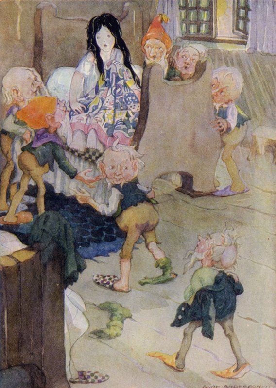 Lille snehvid (farve litho) af Anne (after) Anderson