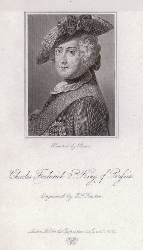 Frederik den Store, konge af Preussen (gravering) af Antoine Pesne