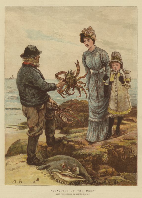 Dybets skønheder (chromolitho) af Arthur Hopkins