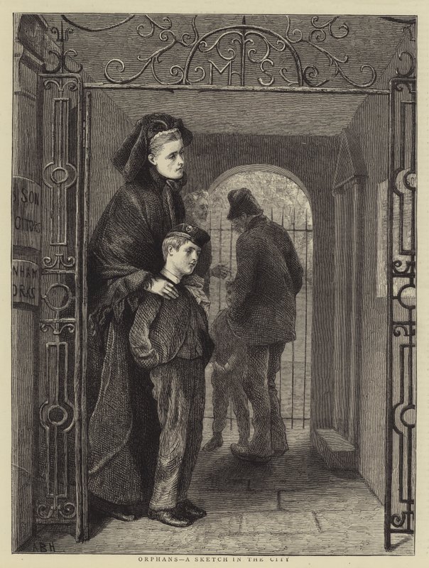 Forældreløse børn, en skitse i byen af Arthur Boyd Houghton
