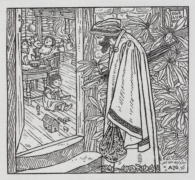 HC Andersen: Ole Luk-Oie (litho) af Arthur Joseph Gaskin