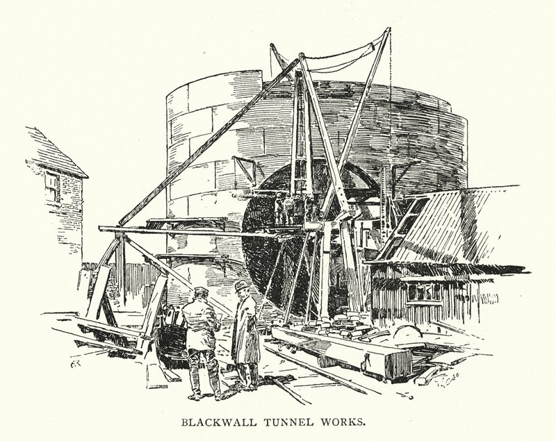 Blackwall Tunnel Works (litografi) af Arthur Moreland