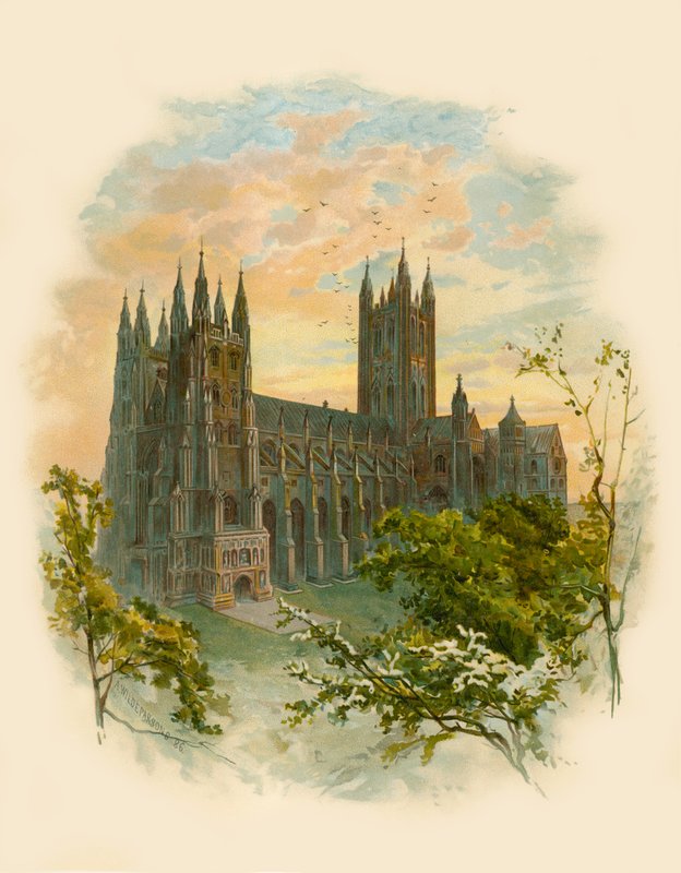 Canterbury Cathedral, South West af Arthur Wilde Parsons