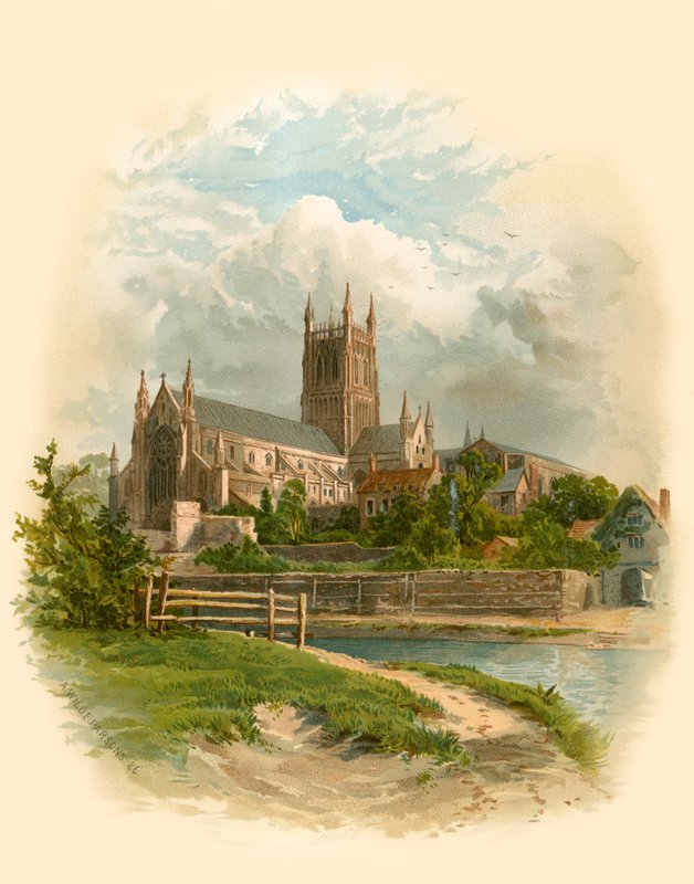 Worcester Cathedral, North East af Arthur Wilde Parsons