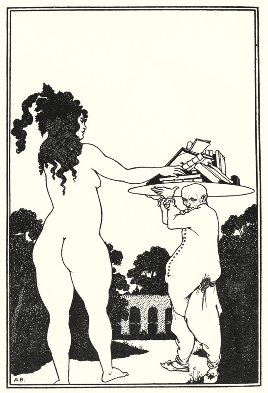 Aubrey Beardsleys bogplade (gravering) af Aubrey (after) Beardsley