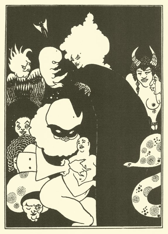 Lucians mærkelige skabninger (litografi) af Aubrey (after) Beardsley
