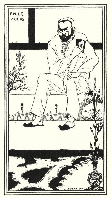 Portræt af Emile Zola (gravering) af Aubrey (after) Beardsley