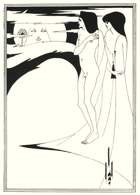 Kvinden i månen (gravering) af Aubrey (after) Beardsley