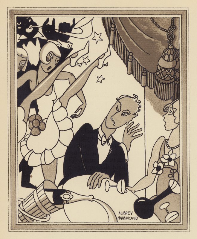 Et kabaretshow (litho) af Aubrey Hammond