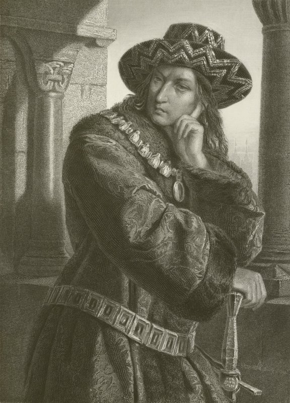 Karl VII (gravering) af August Friedrich Pecht