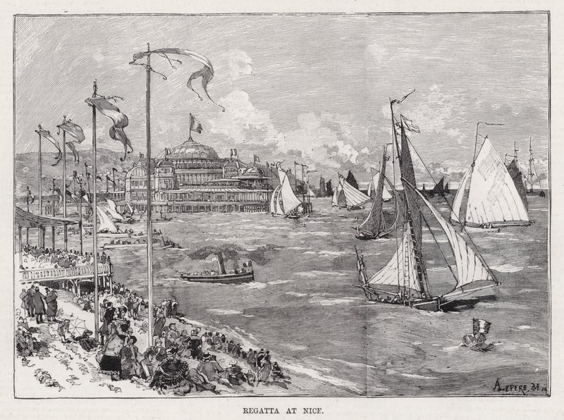 Regatta i Nice (gravering) af Auguste Lepere