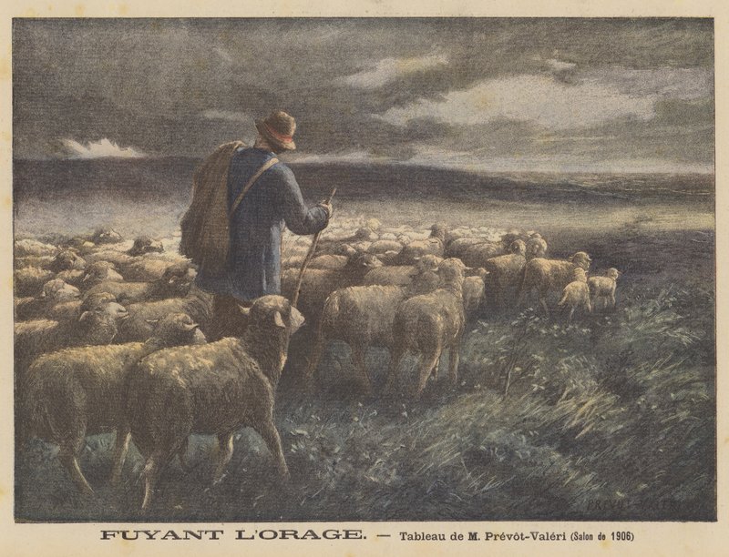 Flygte fra stormen af Auguste Prévot Valeri