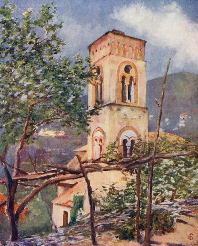Katedralen i Ravello (farvelitografi) af Augustine Fitzgerald