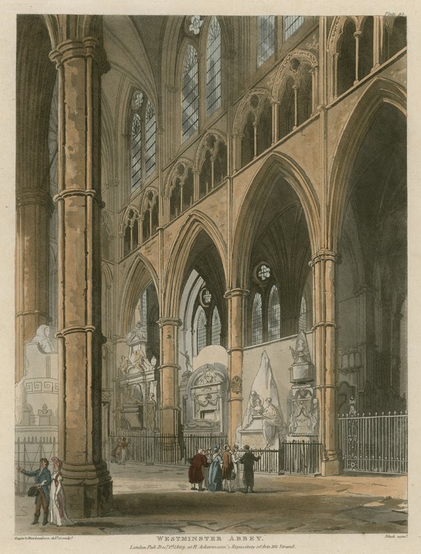 Westminster Abbey, London af Augustus Charles Pugin